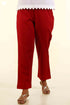 Cambric Cotton Pants in Sangria Red